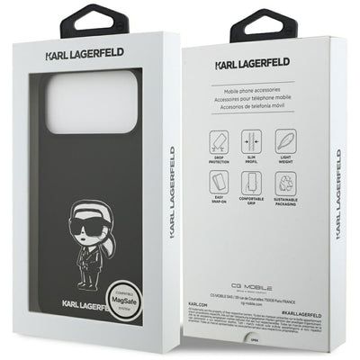 Karl Lagerfeld Silicone Karl Sketch &amp; Logo MagSafe Case for iPhone 17 Pro Max - Black