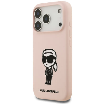 Karl Lagerfeld Silicone Karl Sketch &amp; Logo MagSafe Case for iPhone 17 Pro Max - Pink