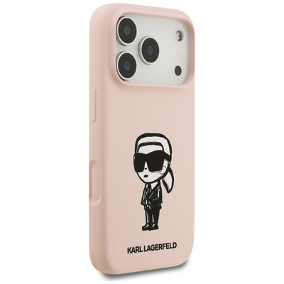 Karl Lagerfeld Silicone Karl Sketch &amp; Logo MagSafe Case for iPhone 17 Pro Max - Pink