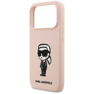 Karl Lagerfeld Silicone Karl Sketch &amp; Logo MagSafe Case for iPhone 17 Pro Max - Pink