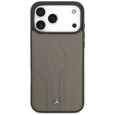 Mercedes Leather The Move MagSafe Case for iPhone 17 Pro Max - Beige