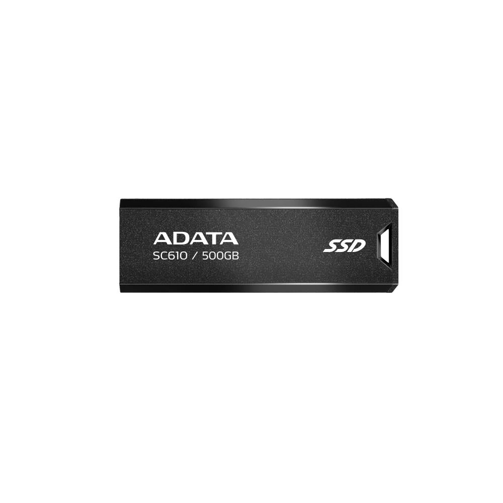 External SSD ADATA SC610 500GB USB 3.2 Write speed 500 MBytes/sec Read speed 550 MBytes/sec SC610-500G-CBK/RD