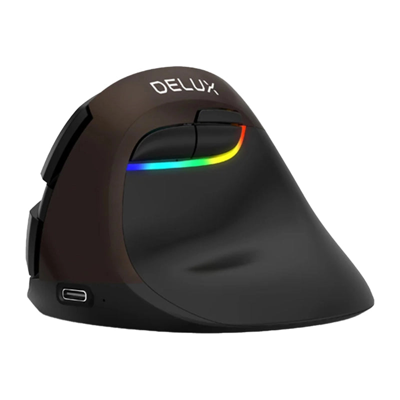 Delux M618Mini Gold Ergonomic Mouse (USB / Bluetooth / 2.4G) - Image 2