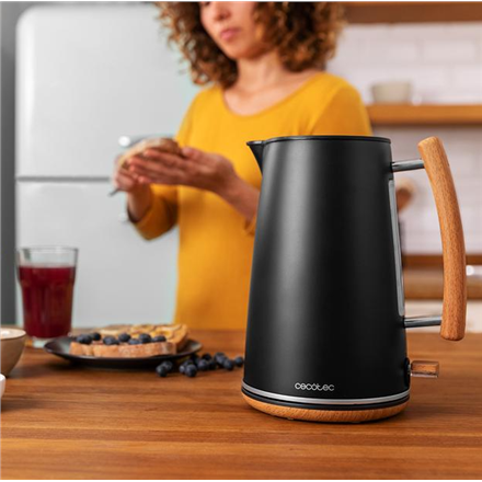 Cecotec Kettle | ThermoSense 400 | Electric | 3000 W | 1.7 L | Stainless steel | 360° rotational base | Black