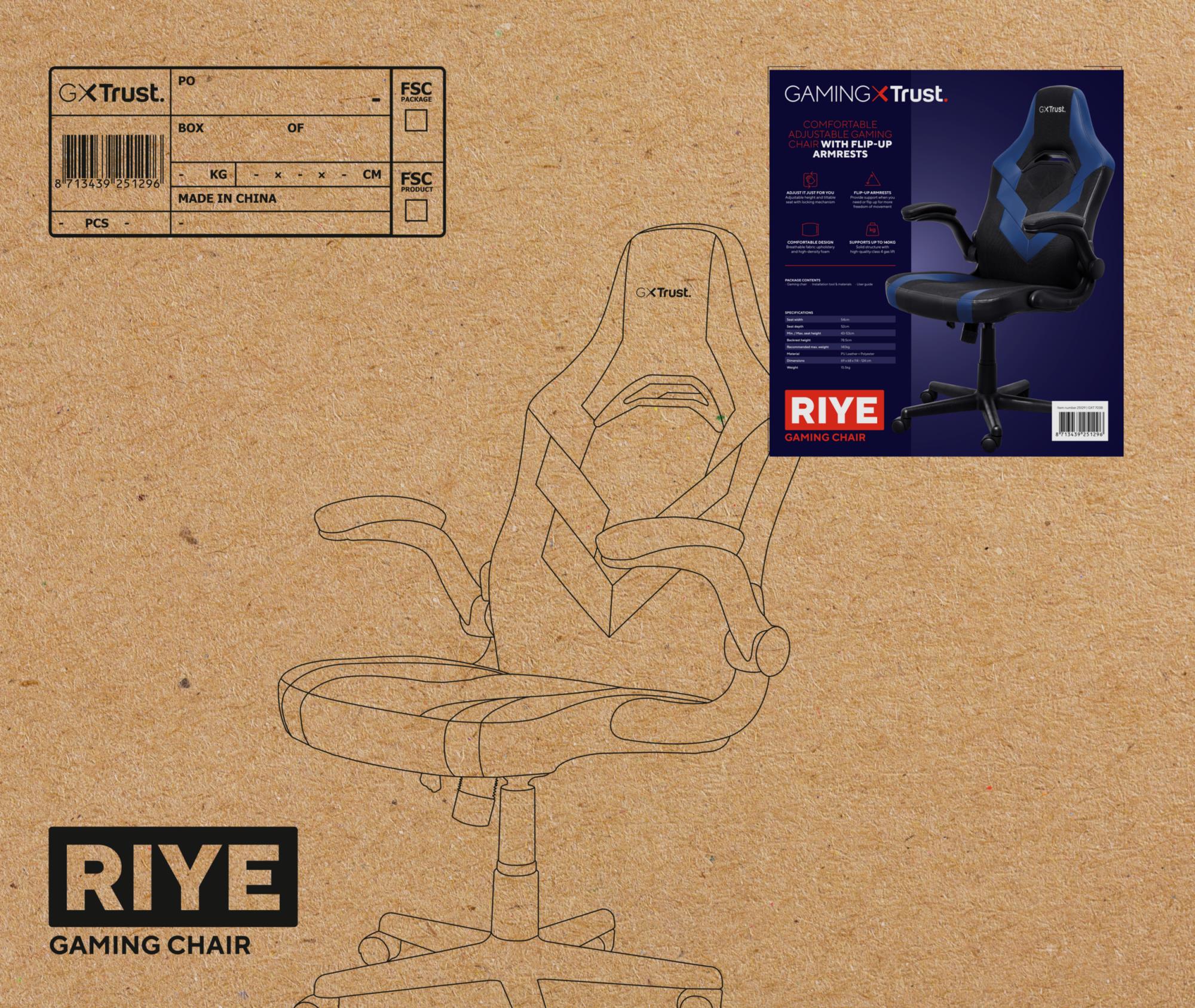 GAMING CHAIR GXT 703B RIYE/BLUE 25129 TRUST