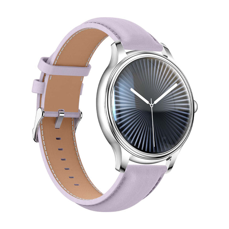 COLMI L28 Smart Watch (silver-purple + purple leather strap) - Image 2