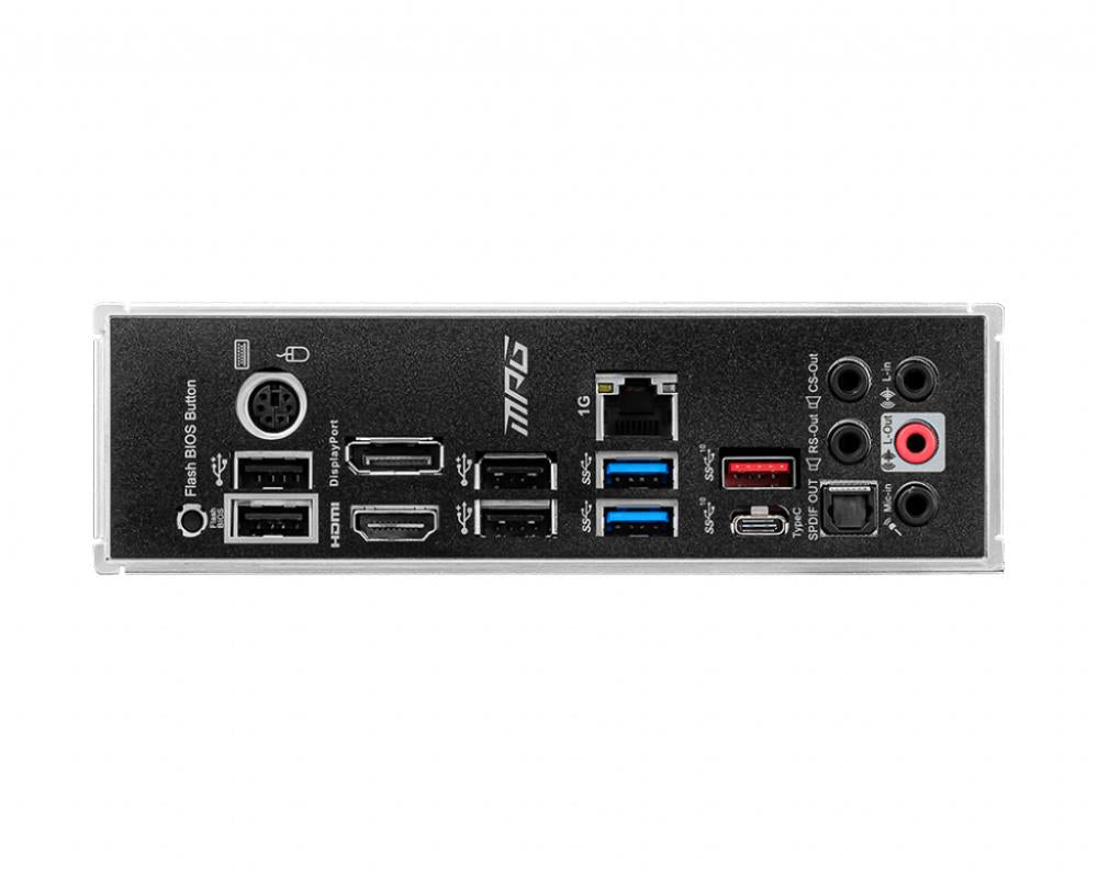 Mainboard MSI AMD B550 SAM4 ATX 2xPCI-Express 3.0 1x 1xPCI-Express 3.0 4x 2xM.2 1xPCI-Express 4.0 1x Memory DDR4 Memory slots 4 1xHDMI 1xDisplayPort 2xAudio-In 3xAudio-Out 4xUSB 2.0 1xUSB type C 3xUSB 3.2 1xPS/2 1xOptical S/PDIF 1xRJ45 MPGB550GAMINGPLUS