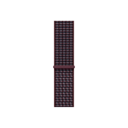 Apple 46mm Sport Loop | 145-220 mm | 100% recycled spandex, 100% recycled polyester, 80% recycled nylon | Burgundy plaid