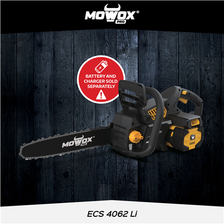 MoWox | Excel Series Hand Held Battery Chain Saw With Toolless Saw Chain Tension System (Without Battery and Charger) | 