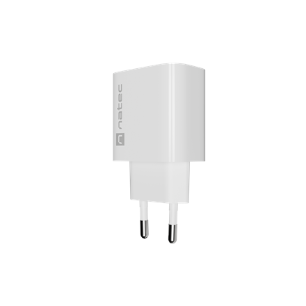 Natec Ribera USB Charger 1X USB-A + 1X USB-C 20W, White