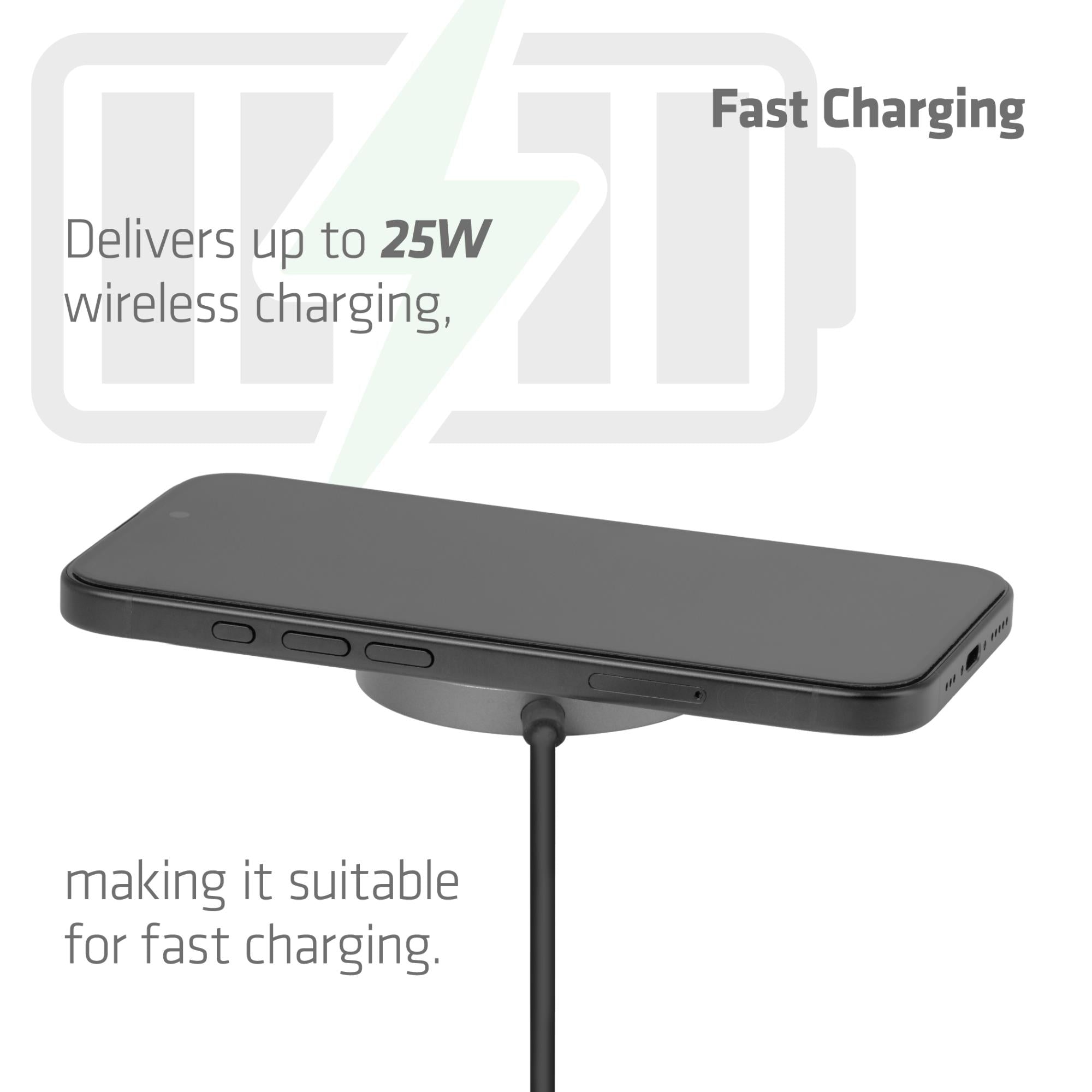 MOBILE CHARGER QI2 MAGSAFE/25W BLACK CAC-3027 CLUB3D