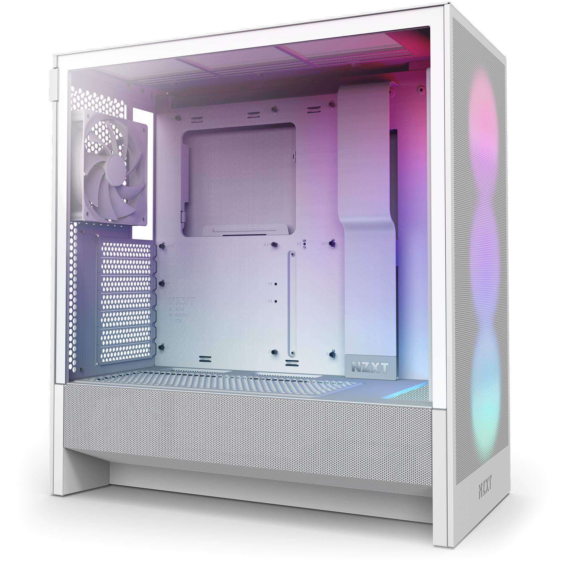 Case NZXT H5 FLOW RGB 2024 MidiTower Case product features Transparent panel Not included ATX EATX MicroATX MiniITX Colour White CC-H52FW-R1