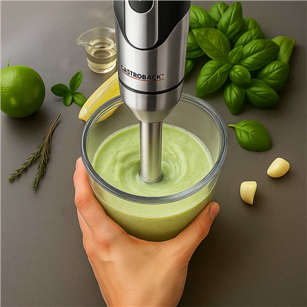 Gastroback Powermix Hand Blender FlexCord | 40968 | Hand Blender | 1500 W | Number of speeds 20 | Turbo mode | Silver/Bl