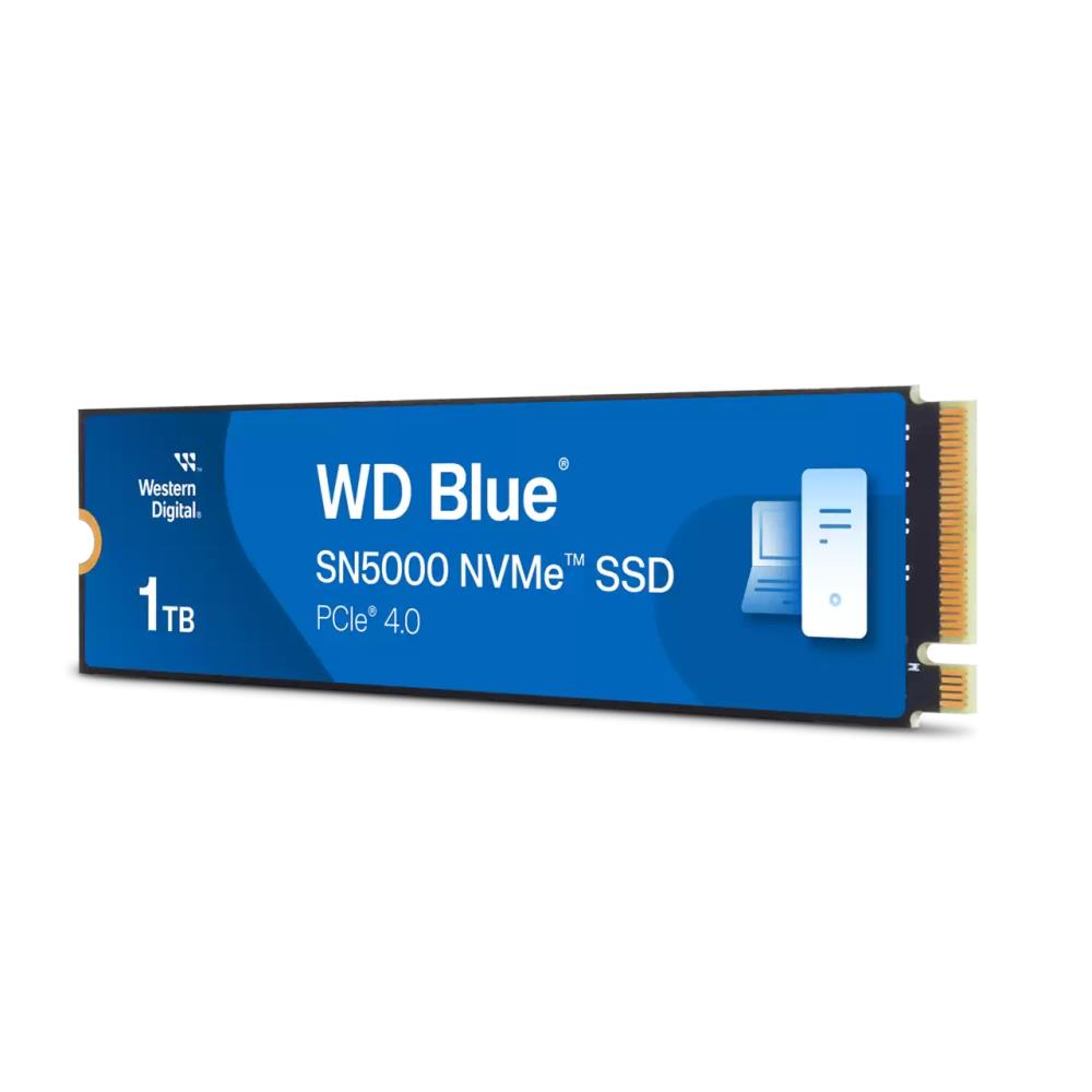 SSD WESTERN DIGITAL Blue SN5000 1TB M.2 PCIe Gen4 NVMe Write speed 4900 MBytes/sec Read speed 5150 MBytes/sec 2.38mm TBW 600 TB WDS100T4B0E