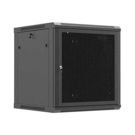 Lanberg Wall mounted installation cabinet 19"12U 600X600, Black perforated door (Flat pack) | Lanberg