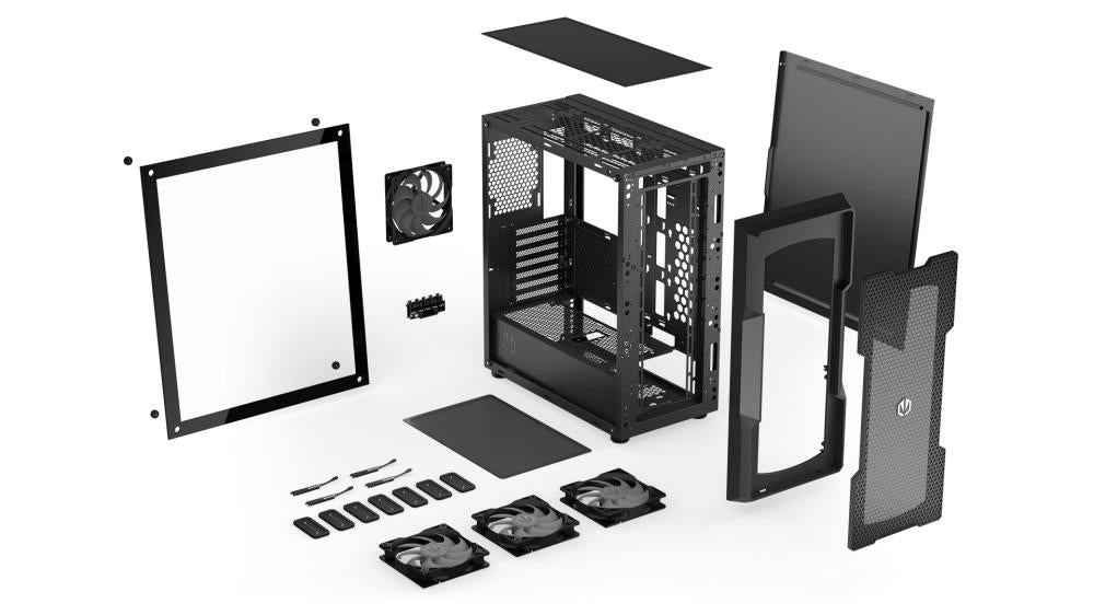 Case ENDORFY Regnum 400 ARGB MidiTower Case product features Transparent panel Not included ATX MicroATX MiniITX Colour Black EY2A009