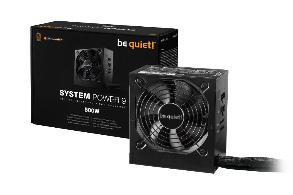 Power Supply BE QUIET 500 Watts Efficiency 80 PLUS BRONZE PFC Active MTBF 100000 hours BN301