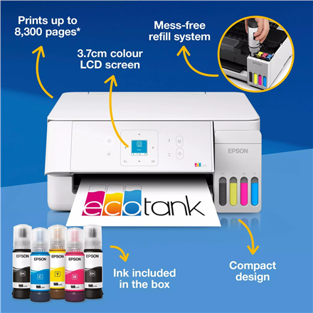 Epson Multifunctional printer | EcoTank L3366 | Inkjet | Colour | A4 | Wi-Fi | White