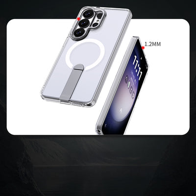 Hybrid Armor X Case for Samsung Galaxy S26 Ultra with Stand, Compatible with MagSafe - Transparent — Hurtel