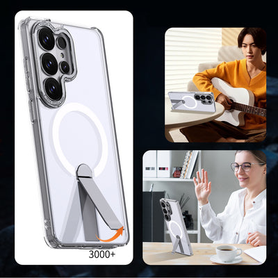 Hybrid Armor X Case for Samsung Galaxy S26 Ultra with Stand, Compatible with MagSafe - Transparent — Hurtel