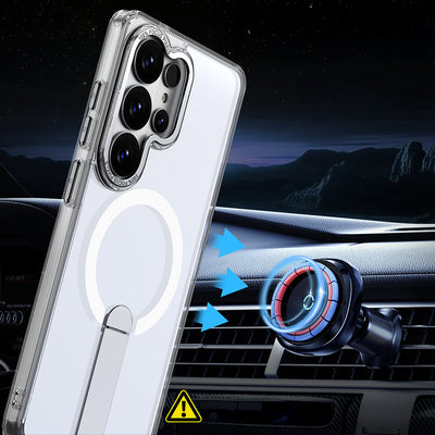 Hybrid Armor X Case for Samsung Galaxy S26 Ultra with Stand, Compatible with MagSafe - Transparent — Hurtel