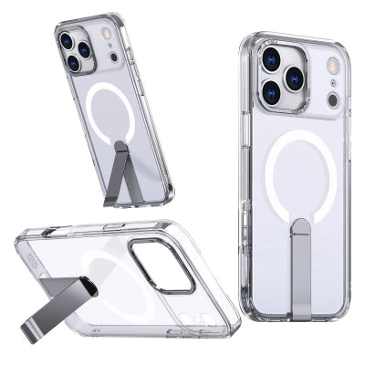 Etui Hybrid Armor X na Samsung Galaxy S25 FE z podstawką kompatybilne z MagSafe - przezroczyste — Hurtel