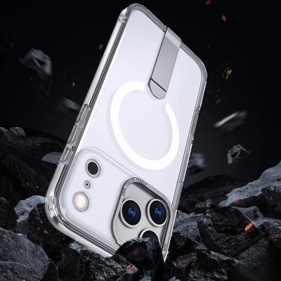 Etui Hybrid Armor X na Samsung Galaxy S25 FE z podstawką kompatybilne z MagSafe - przezroczyste — Hurtel