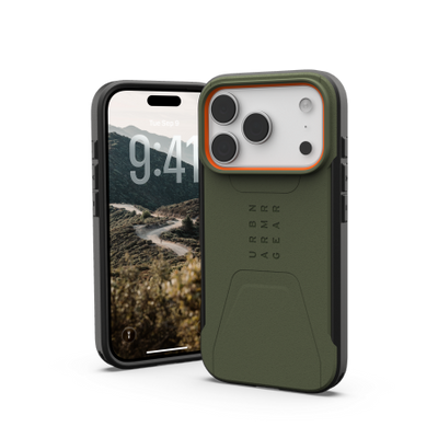 UAG Civilian MagSafe case for iPhone 17 Pro - olive and orange