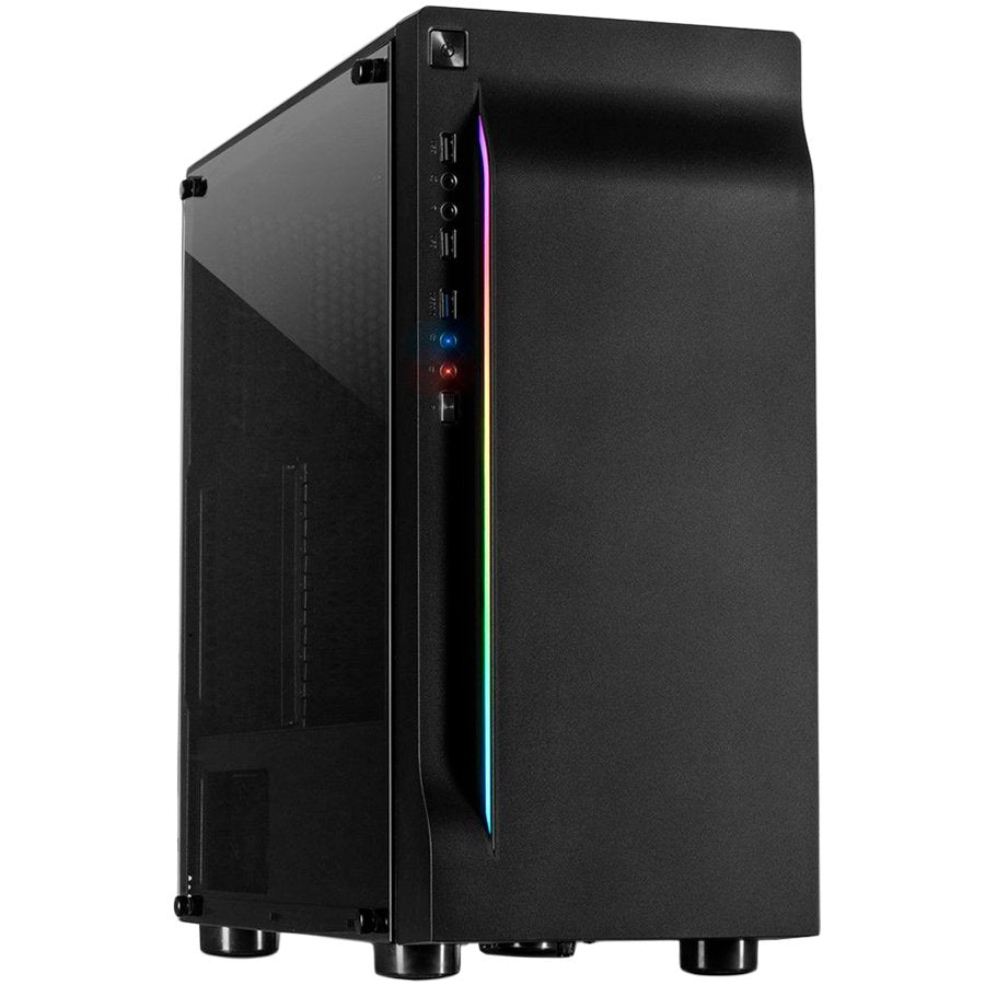 Chassis INTER-TECH A-3411 Creek Gaming Tower, ATX, 1xUSB3.0, 2xUSB2.0, PSU optional, Window side panel, LED light on the fron