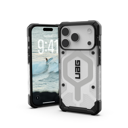 UAG Pathfinder Clear MagSafe Case for iPhone 17 Pro - White and Gray