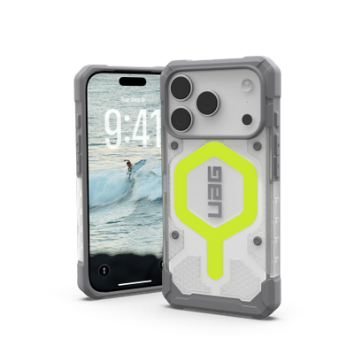 UAG Pathfinder Clear MagSafe Case for iPhone 17 Pro - Neon Gray