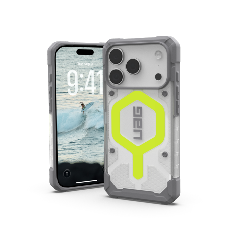 UAG Pathfinder Clear MagSafe Case for iPhone 17 Pro - Neon Gray