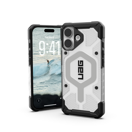 UAG Pathfinder Clear MagSafe Case for iPhone 17 - White and Gray