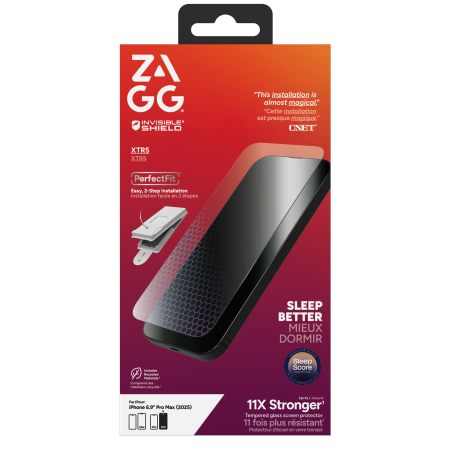 ZAGG Invisibleshield Glass XTR5 Graphene Screen Protector with Blue Light Filter for iPhone 17 Pro Max