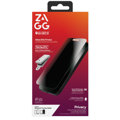 ZAGG Invisibleshield Glass Elite Privacy Glass for iPhone 17 Pro Max