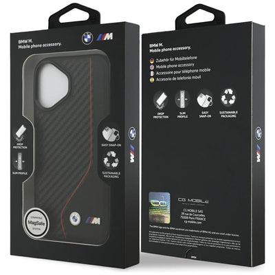 BMW M Carbon Line &amp; Logo MagSafe Case for iPhone 17 - Red