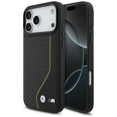 BMW M Carbon Line &amp; Logo MagSafe Case for iPhone 17 Pro Max - Yellow