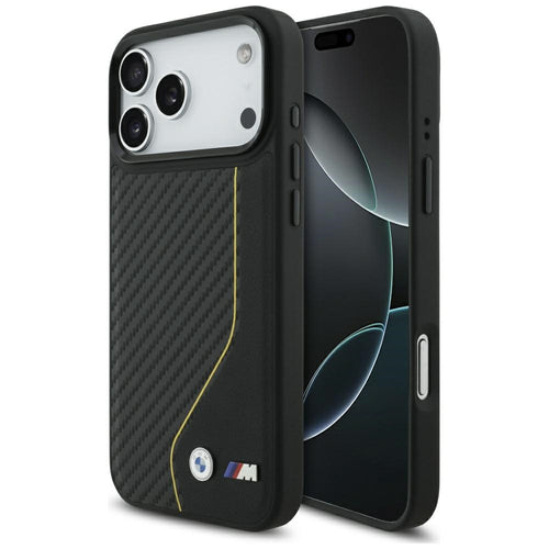 BMW M Carbon Line &amp; Logo MagSafe Case for iPhone 17 Pro Max - Yellow
