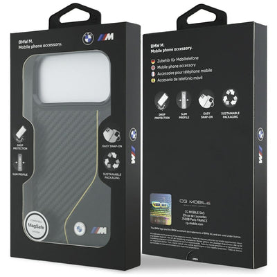 BMW M Carbon Line &amp; Logo MagSafe Case for iPhone 17 Pro Max - Yellow