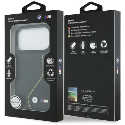 BMW M Carbon Line &amp; Logo MagSafe Case for iPhone 17 Pro - Yellow