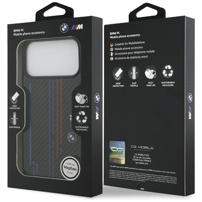 BMW M Kevlar Lines &amp; Logo MagSafe Case for iPhone 17 Pro Max - Black