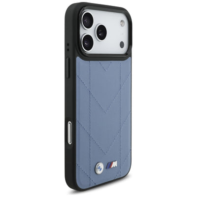 BMW M Quilted Logo MagSafe Case for iPhone 17 Pro Max - Blue