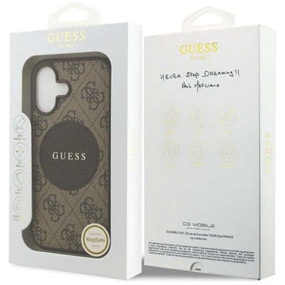 Guess 4G Circle Classic Logo MagSafe case for iPhone 17 - brown