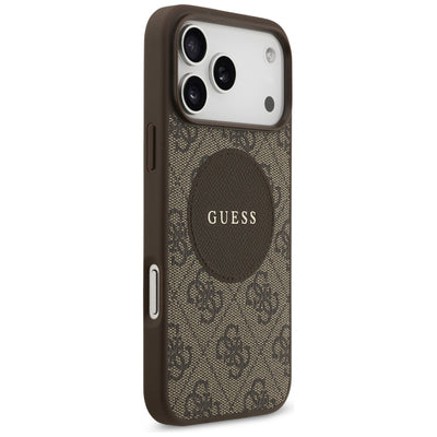 Guess 4G Circle Classic Logo MagSafe case for iPhone 17 Pro Max - brown