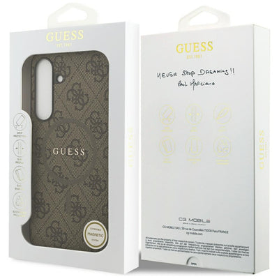 Guess 4G Ring Classic Logo MagSafe case for Samsung Galaxy S25 FE - brown