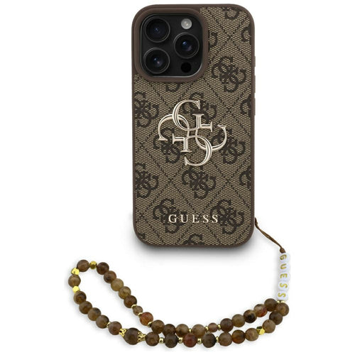 Guess 4G Strap 4G Classic Logo Case for iPhone 16 Pro - Brown