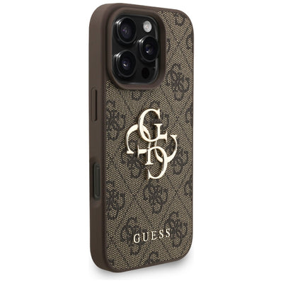 Guess 4G Strap 4G Classic Logo Case for iPhone 16 Pro - Brown