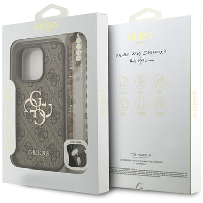 Guess 4G Strap 4G Classic Logo Case for iPhone 16 Pro - Brown