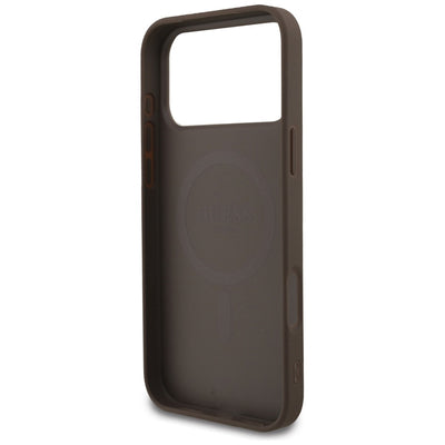 Guess 4G Strap Triangle Logo MagSafe Case for iPhone 17 Pro Max - Brown