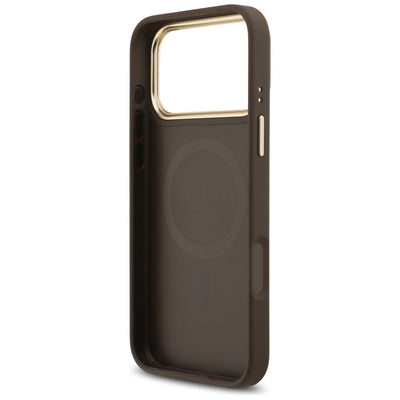 Guess 4G Strass Logo MagSafe Case for iPhone 17 Pro Max - Brown